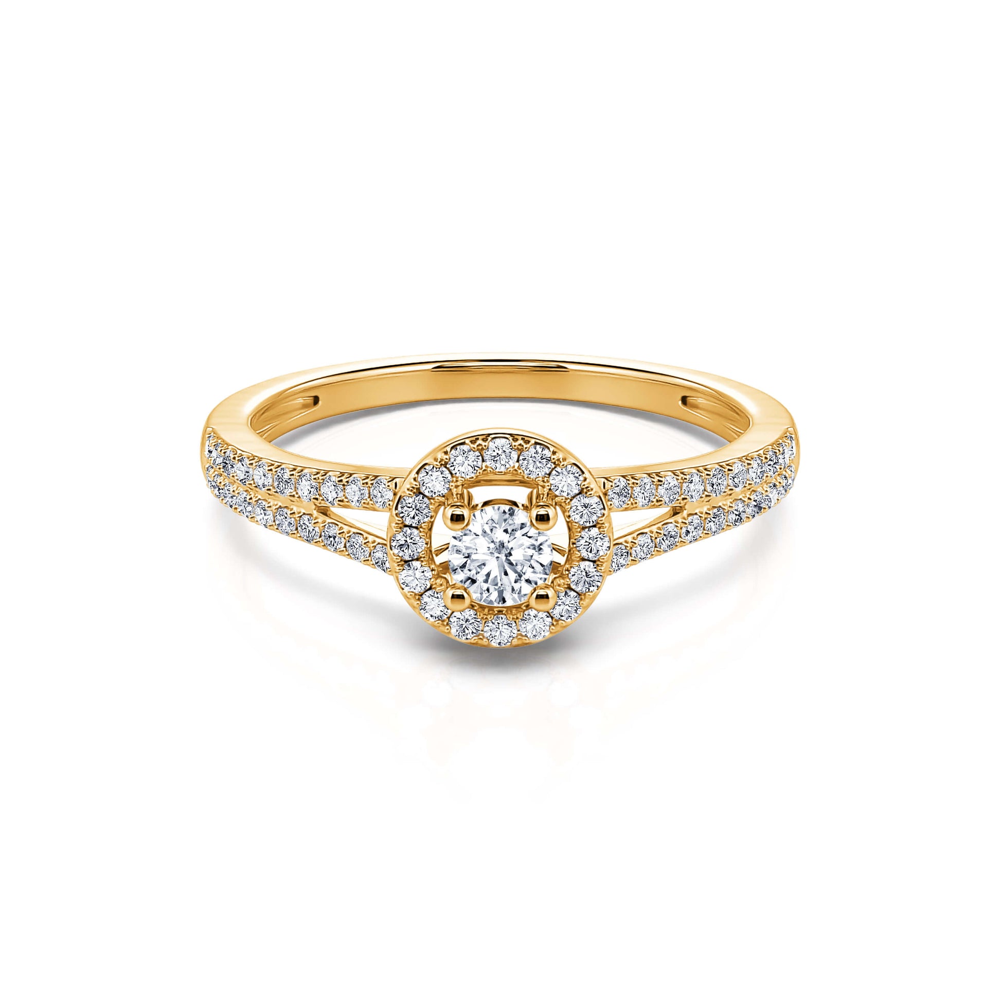 Bague de fiançailles or jaune diamant Zelda 3