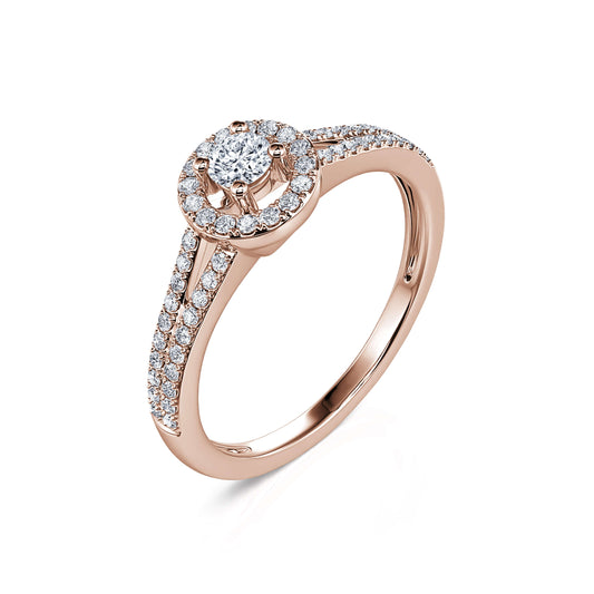 Zelda - Bague de fiançailles or rose diamant #2