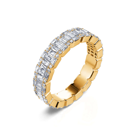 Zoé&nbsp;-&nbsp;Alliance or jaune diamant rond et baguette #1